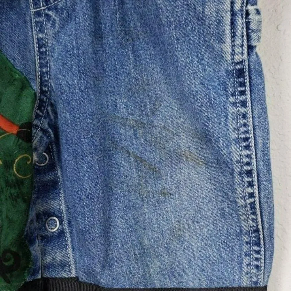 Baby Gap Santa Design Girls 12-18 Months Denim Overalls‎
